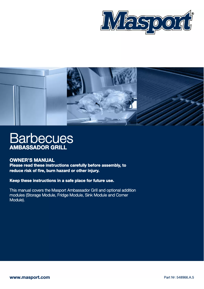 Page 1 de la notice Manuel utilisateur Masport Ambassador Grill