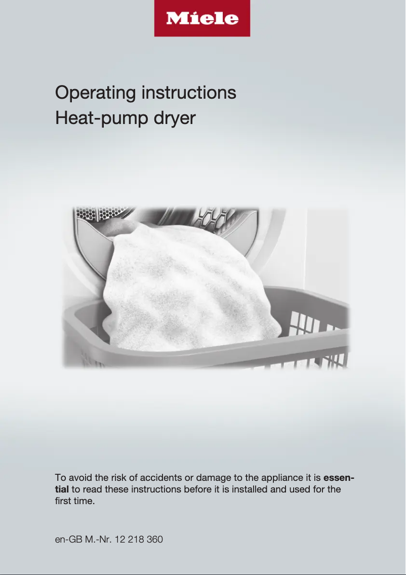 Page n°1 - Mode d'emploi Miele TEL785 WP