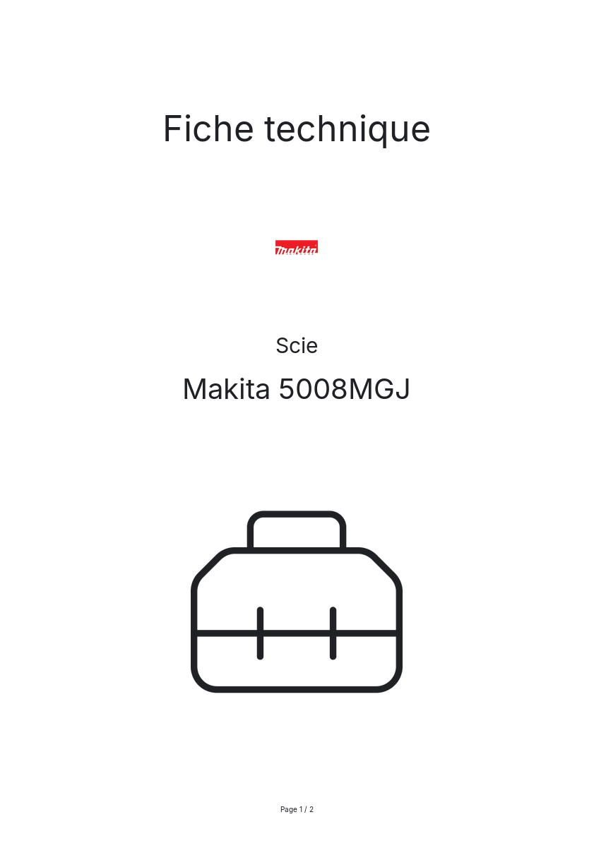 Page n°1 - Fiche technique Makita 5008MGJ