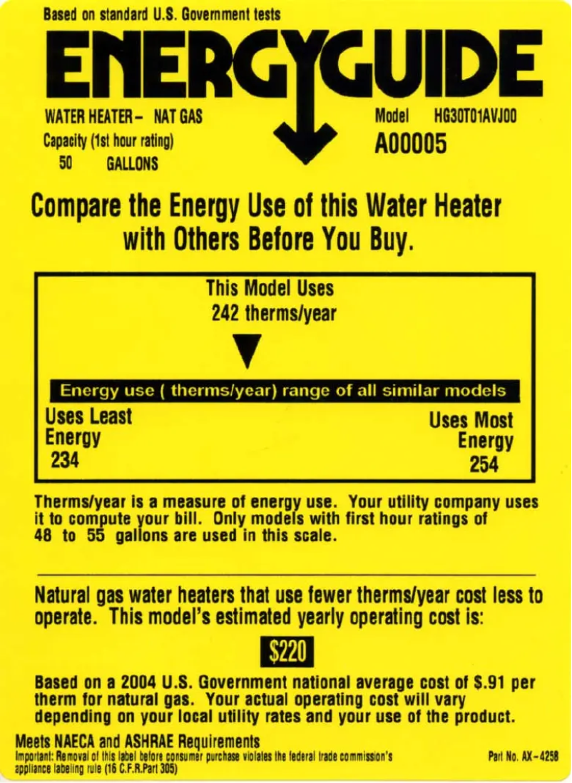 Page 1 de la notice Label énergétique Hotpoint HG30T01AVJ00