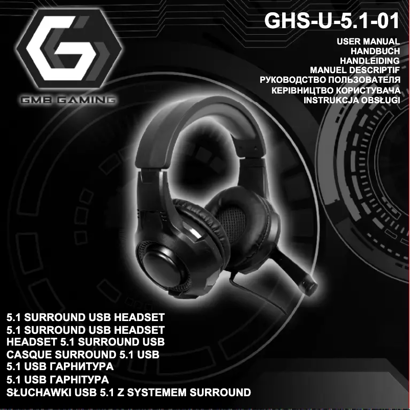 Page 1 de la notice Manuel utilisateur GMB Gaming GHS-U-5.1-01