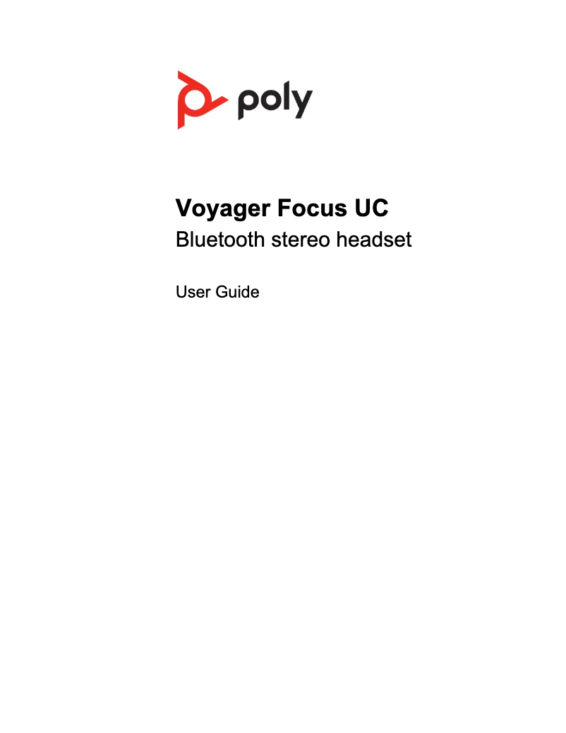 Page 1 de la notice Manuel utilisateur Plantronics Voyager Focus UC