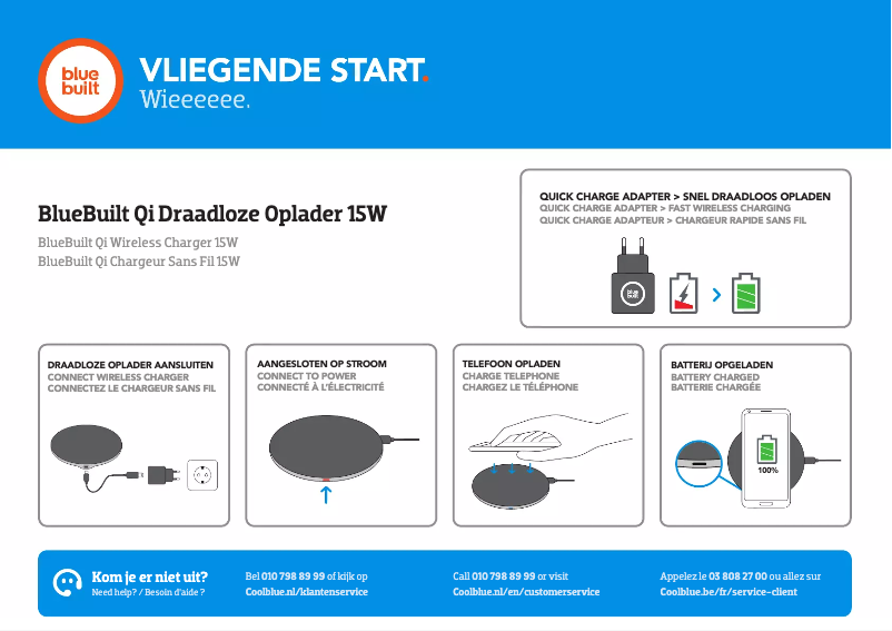Page 1 de la notice Manuel utilisateur BlueBuilt Qi