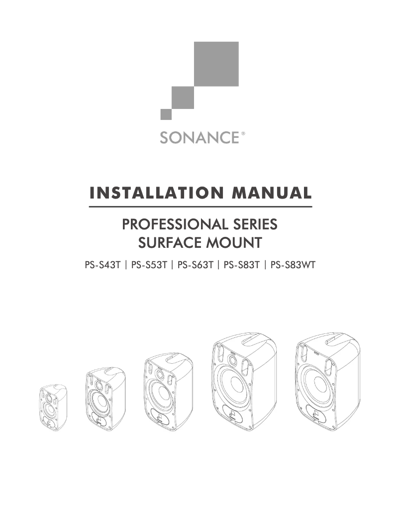 Page 1 of the manual User Manual Sonance Professional PS-S63T