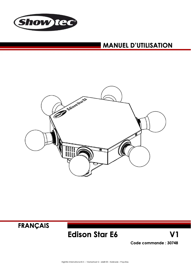 Image de la première page du manuel de l'appareil Edison Star E6