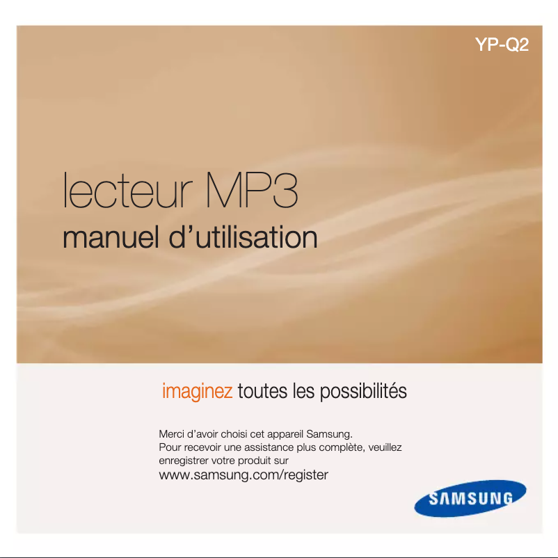Image de la première page du manuel de l'appareil YP-Q2AB