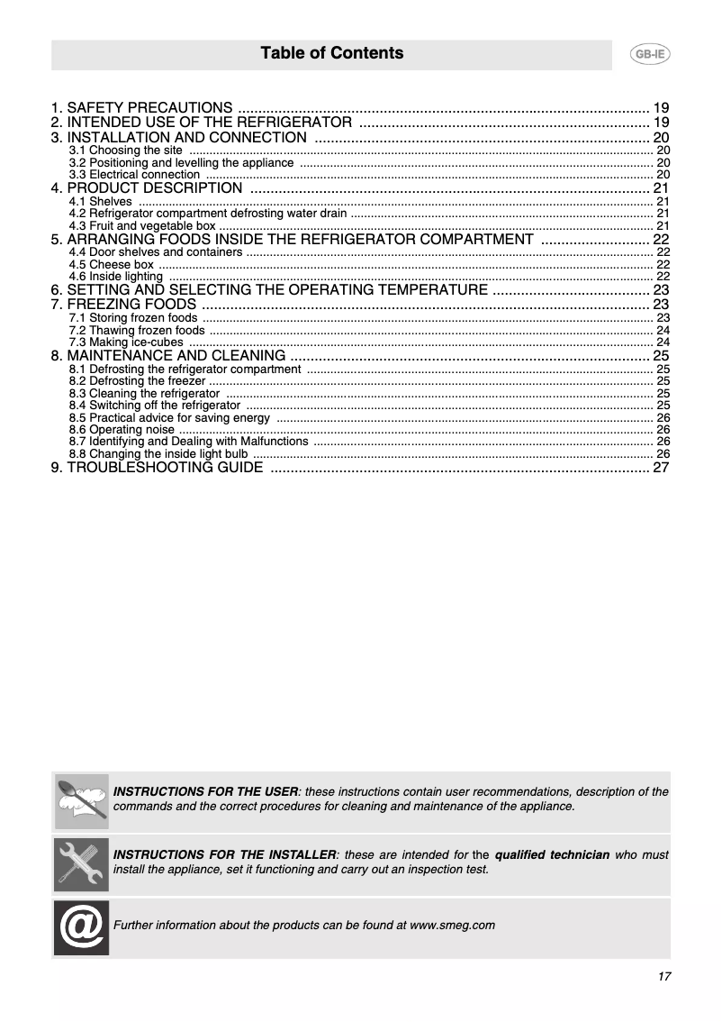 Image de la première page du manuel de l'appareil FAB10LB