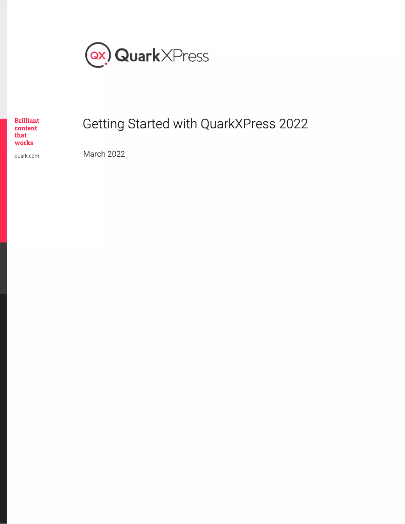 Page n°1 - Guide de démarrage rapide Quark QuarkXPress 2022