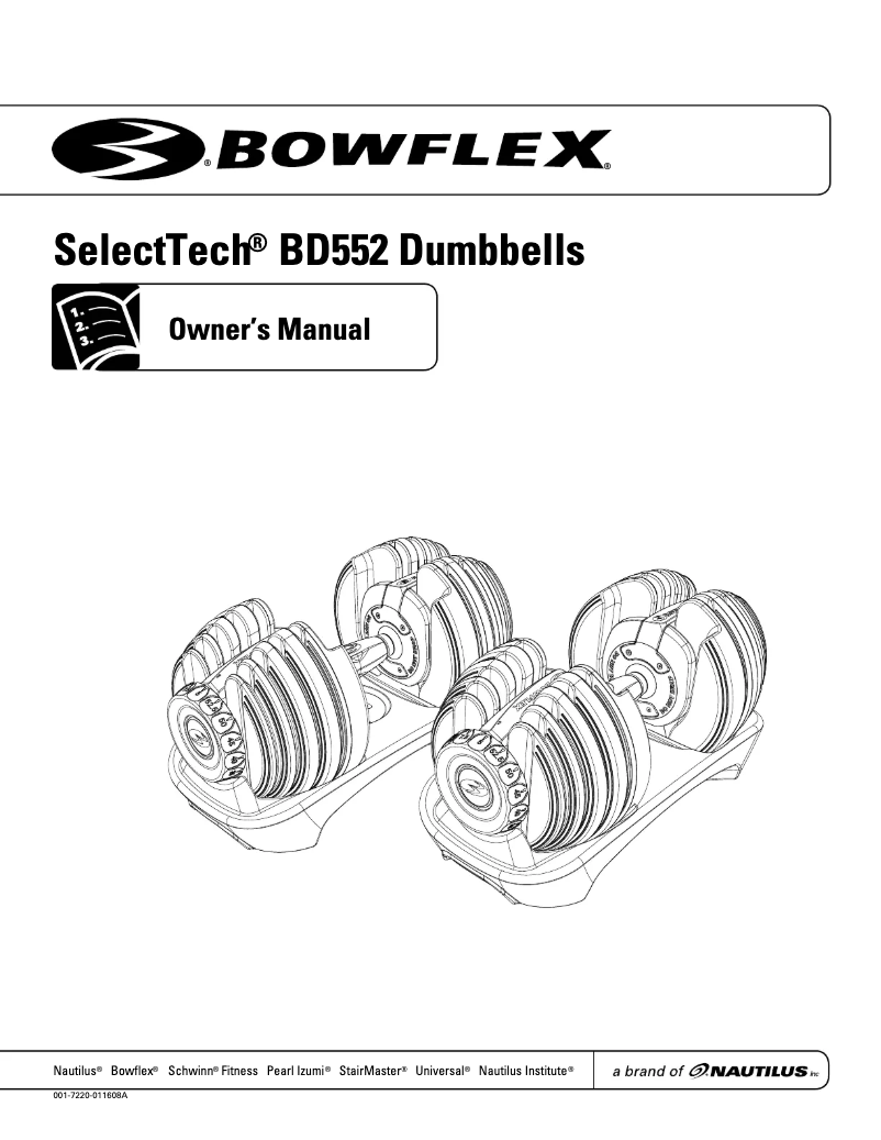Page 1 de la notice Manuel utilisateur Bowflex SelectTech BD552