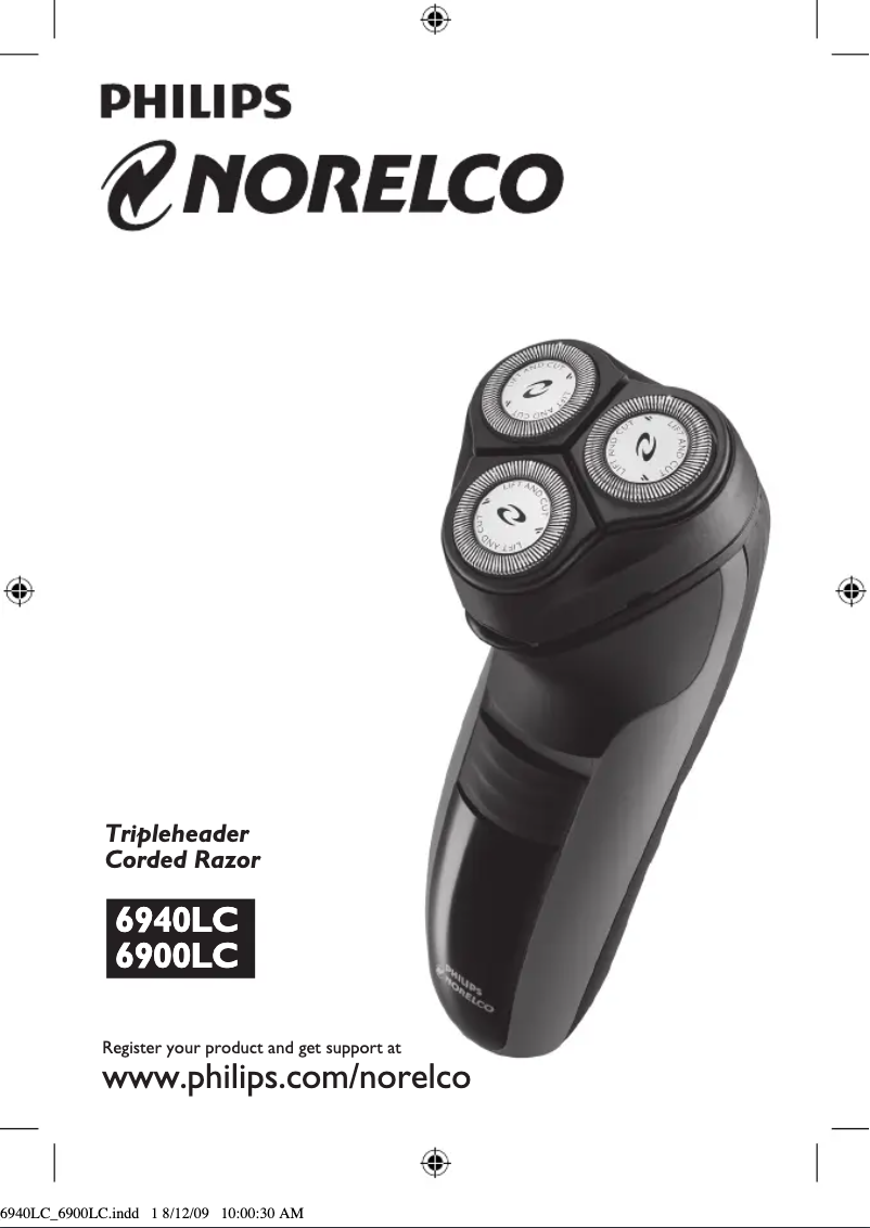 Page n°1 - Manuel utilisateur Philips Norelco 6940LC