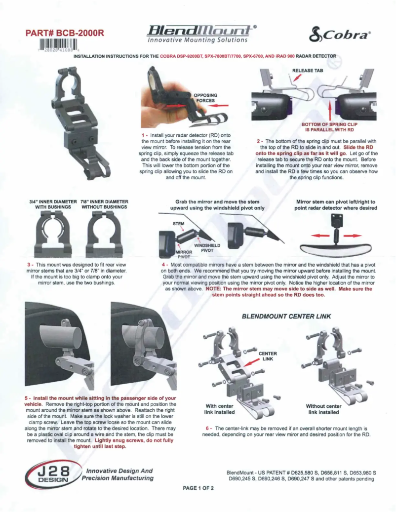 Image de la première page du manuel de l'appareil BCB-2000R