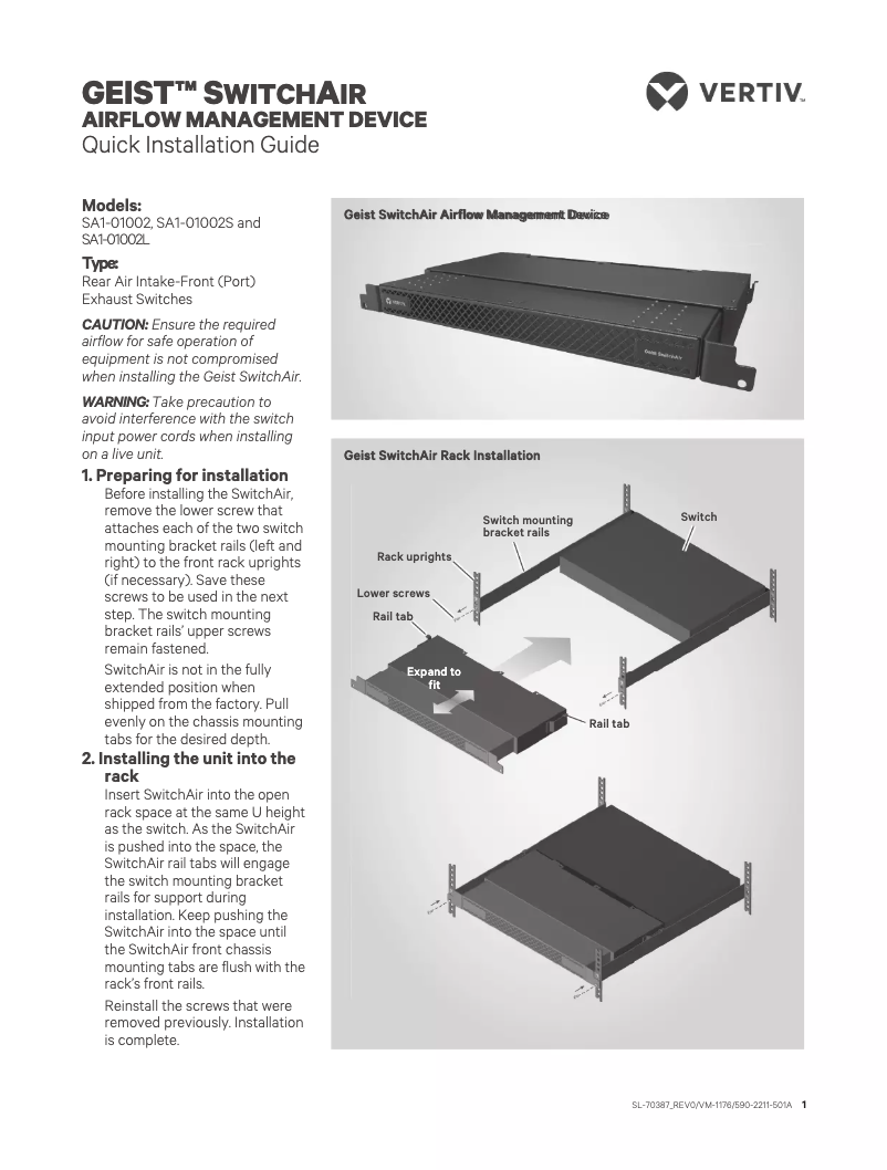 Page 1 de la notice Manuel utilisateur Emerson SA1-01002S