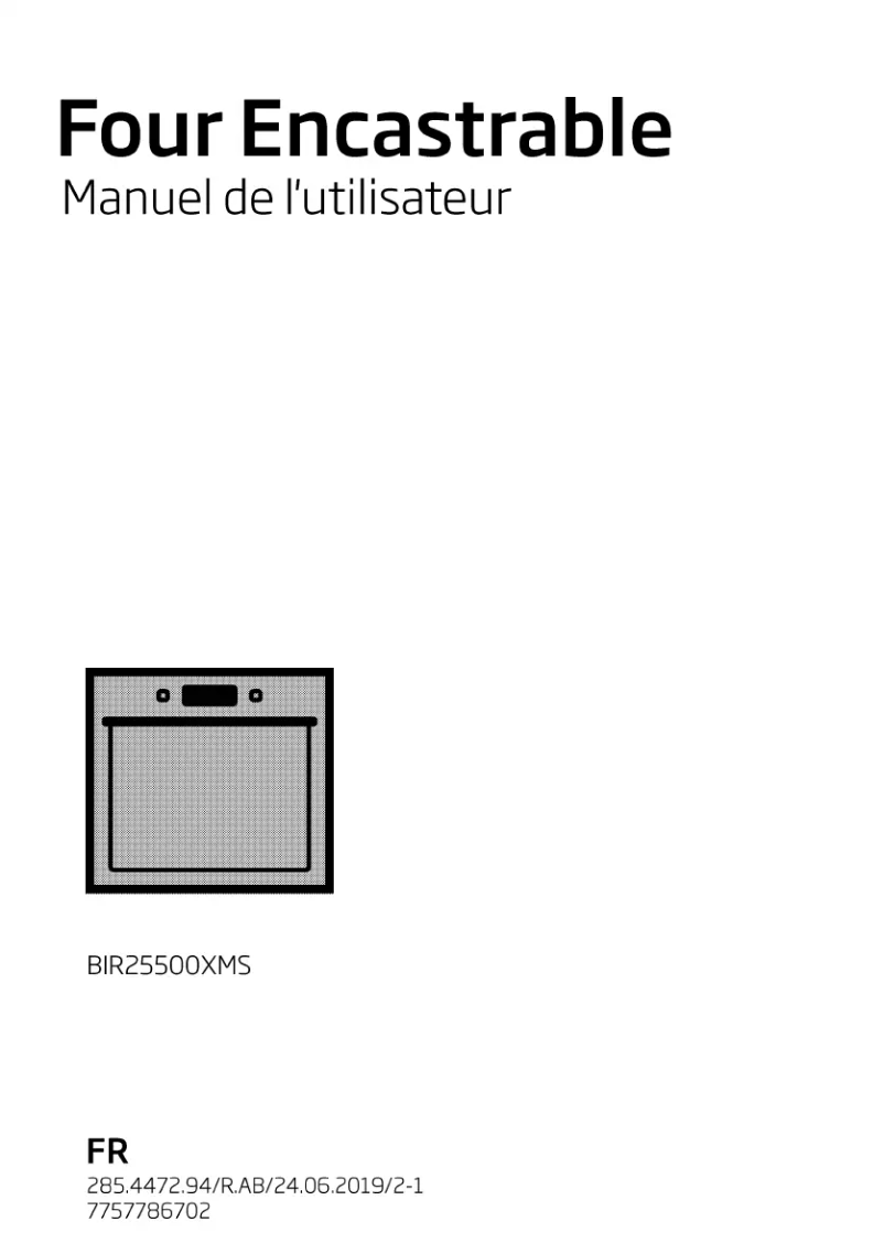 Image de la première page du manuel de l'appareil BIR 25500 XMS
