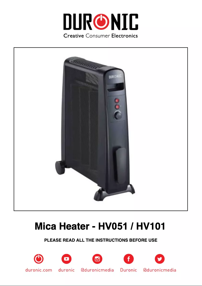 Page 1 de la notice Manuel utilisateur Duronic HV051
