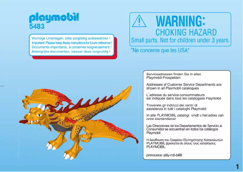 Page n°1 - Manuel utilisateur Playmobil 5483