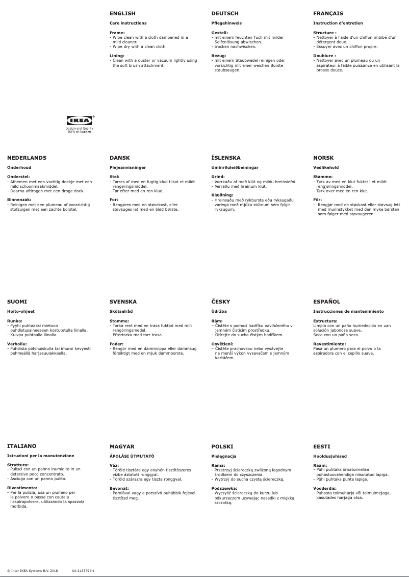 Page 1 de la notice Manuel utilisateur Ikea STOCKSUND