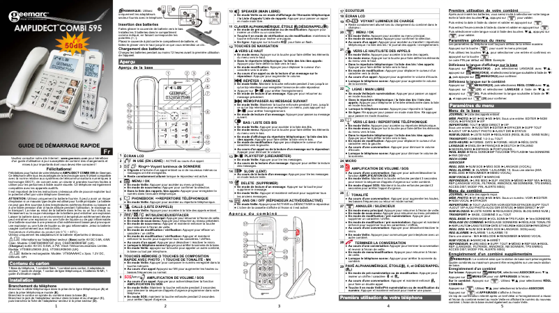 Imagen de la primera página del manual del dispositivo Amplidect Combi 595