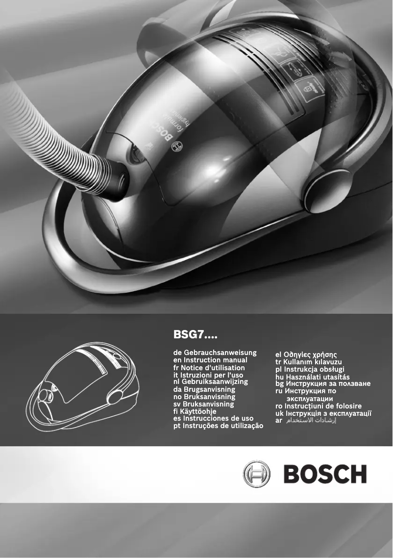 Page 1 de la notice Manuel utilisateur Bosch Formula Hygienixx BSG72212