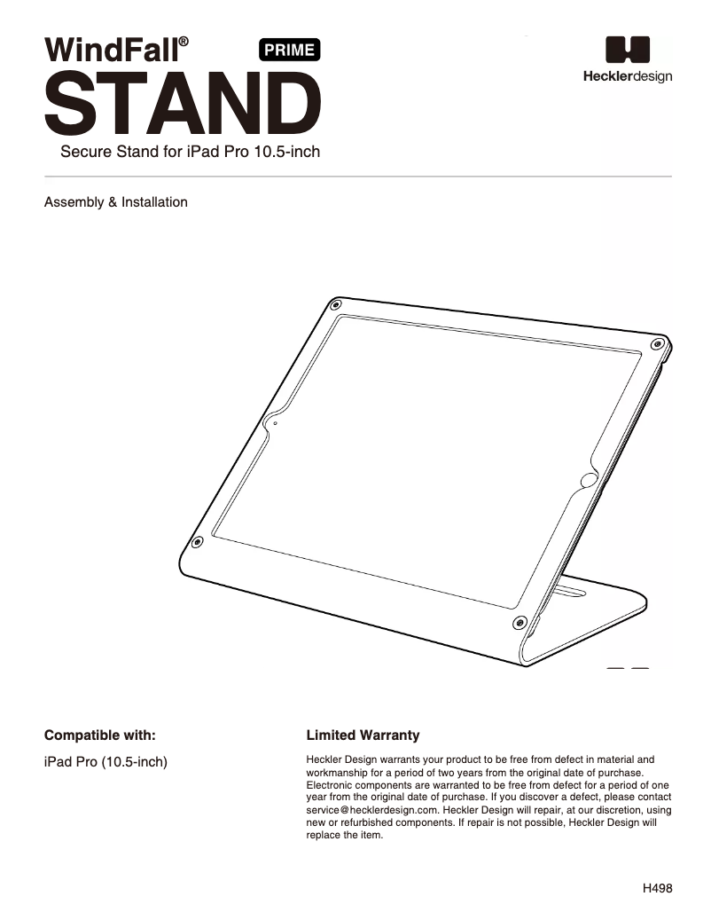 Page n°1 - Manuel utilisateur Heckler Design H498X-GW