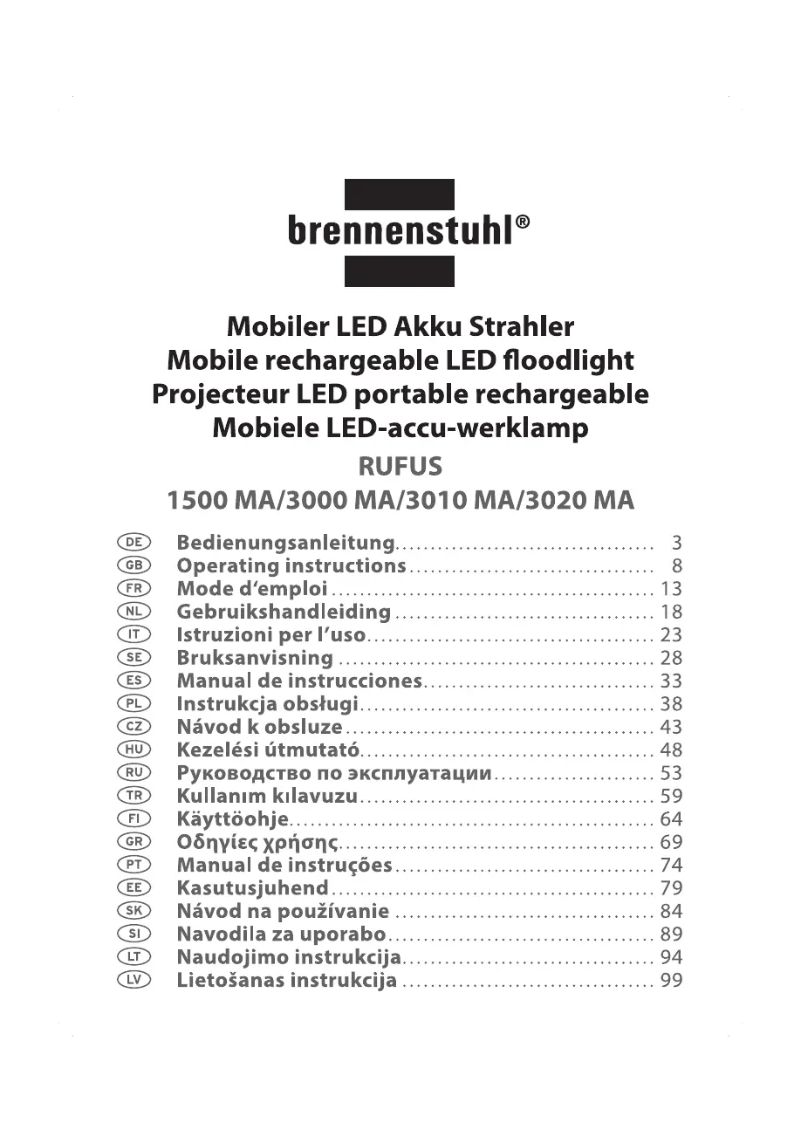 Page 1 de la notice Manuel utilisateur Brennenstuhl RUFUS 3000 MA