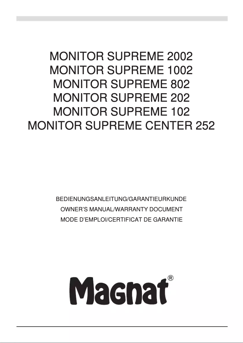 Página 1 del manual Manual de usuario Magnat Monitor Supreme 2002