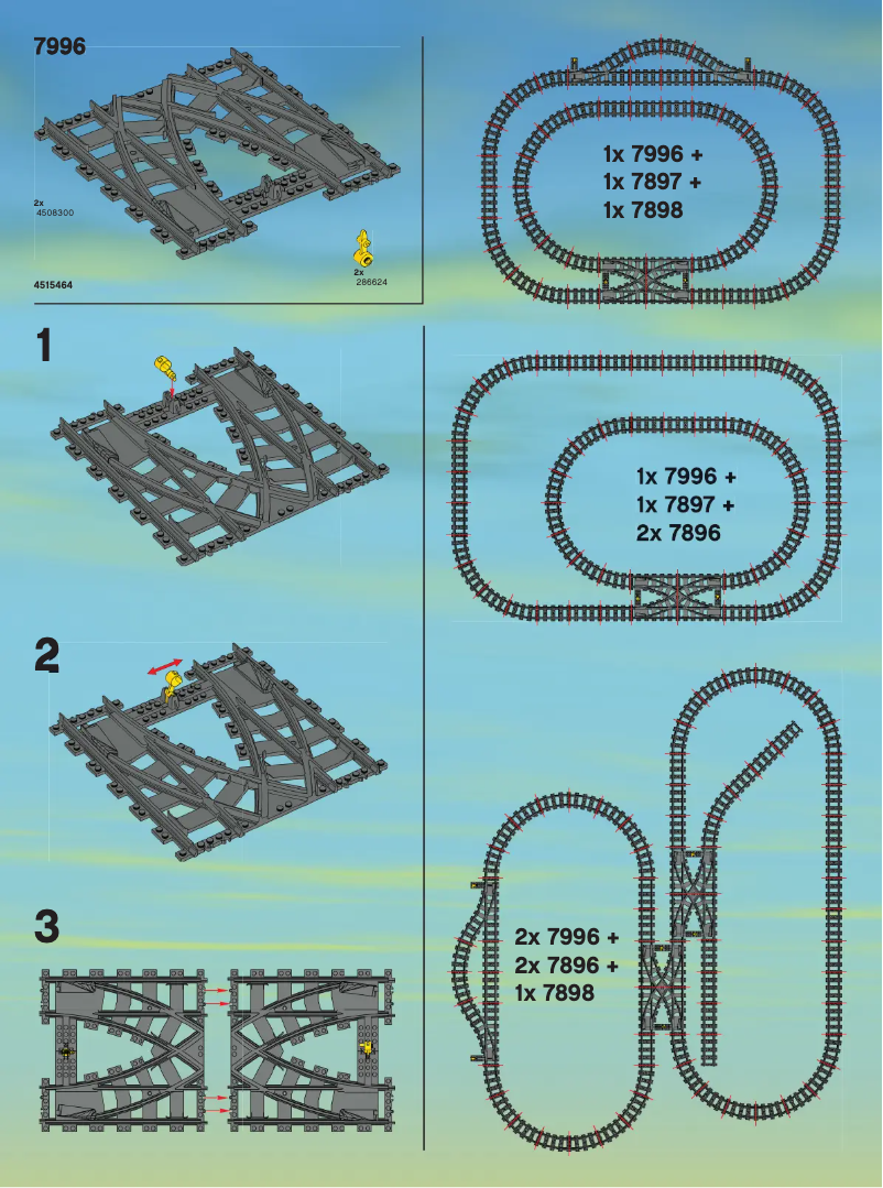 Page 1 de la notice Consignes visuelles Lego City Trains 7996