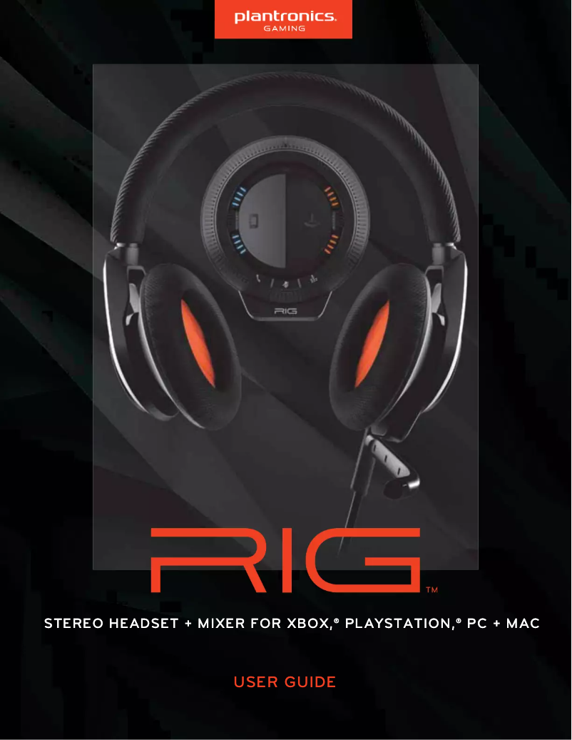 Page 1 de la notice Manuel utilisateur Plantronics RIG 800HD