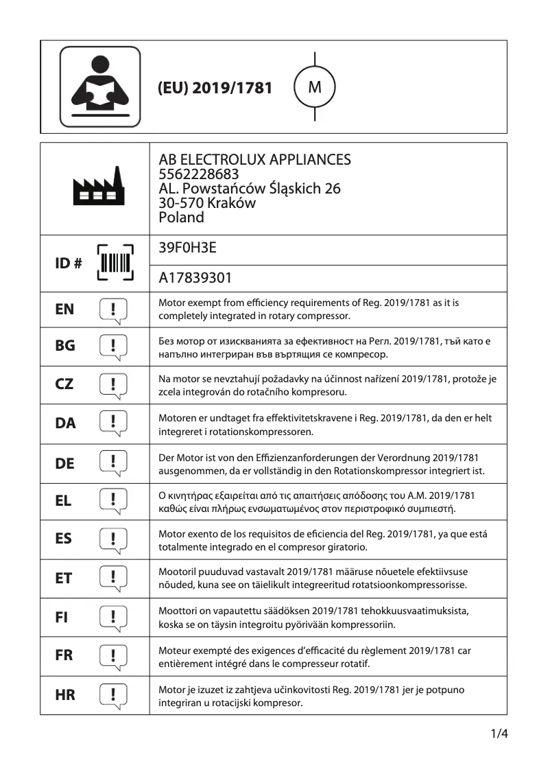 Page 1 de la notice Manuel utilisateur Electrolux EW9H869E9