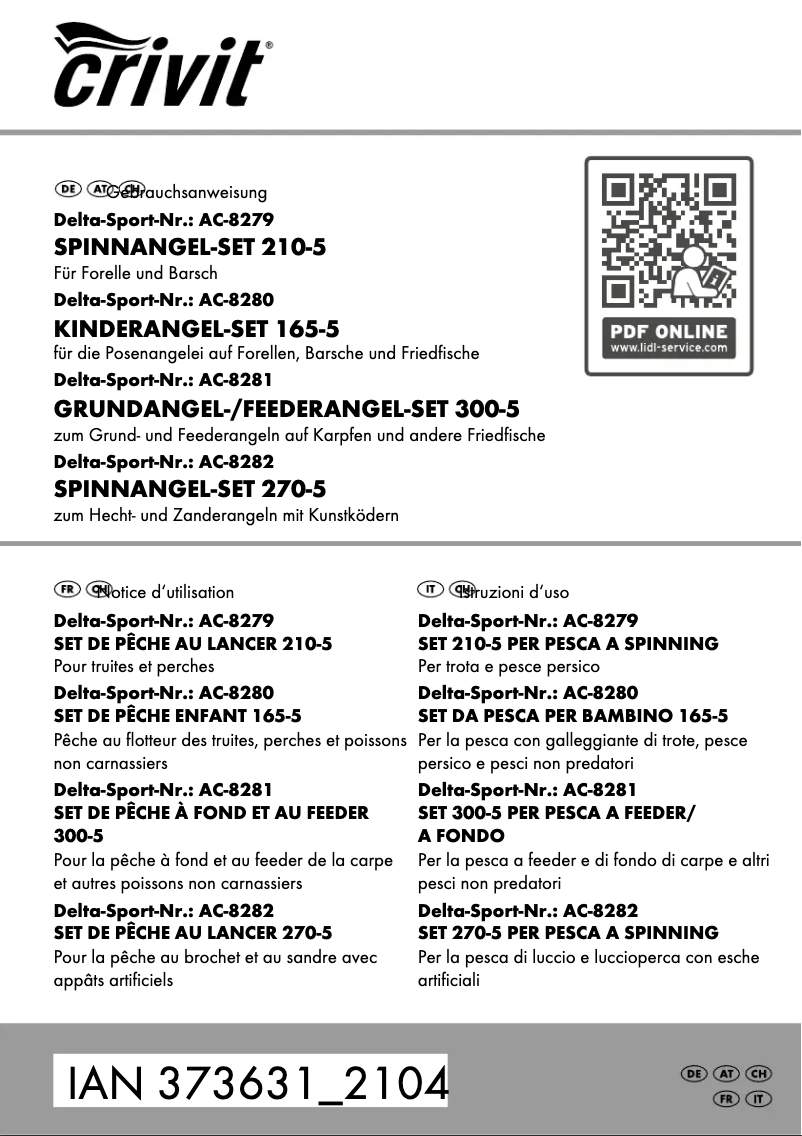 Page n°1 - Manuel utilisateur Crivit IAN 373631