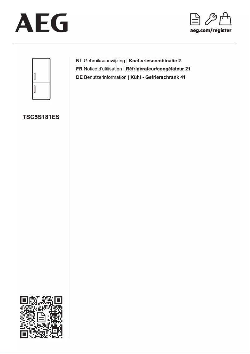 Page n°1 - Manuel utilisateur AEG TSC5S181ES