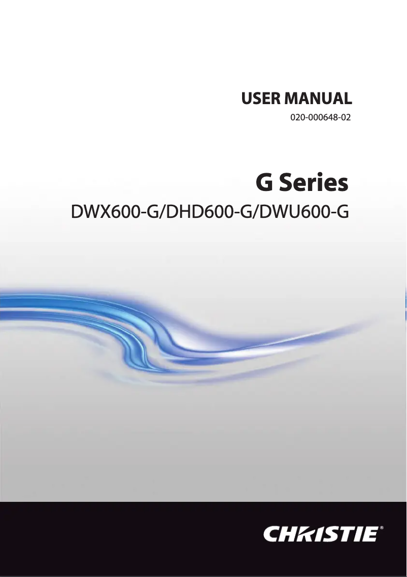 Page 1 de la notice Manuel utilisateur Christie DHD600-G