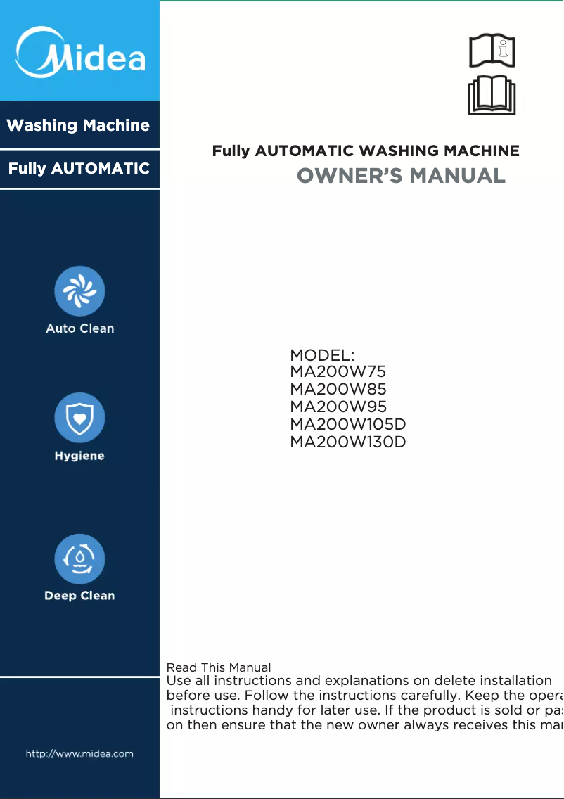 Page 1 de la notice Manuel utilisateur Midea MA200W95