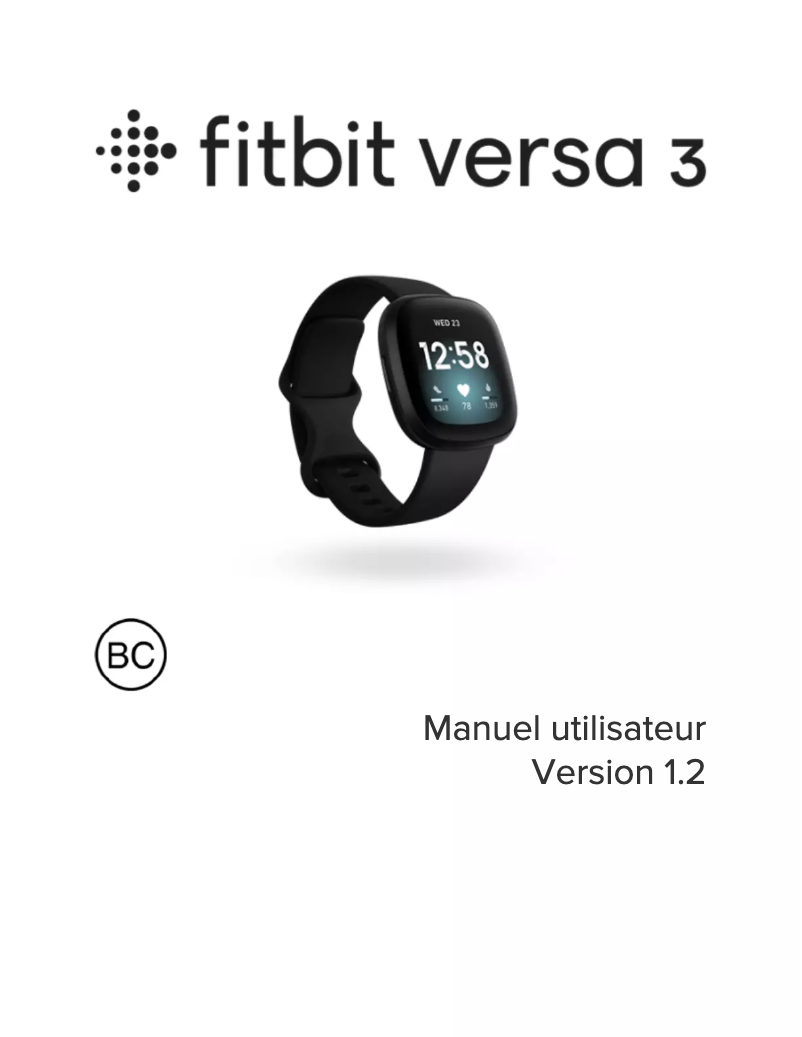 Page 1 de la notice Manuel utilisateur Fitbit Versa 3