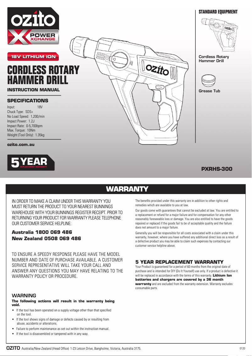 Image de la première page du manuel de l'appareil PXRHS-300