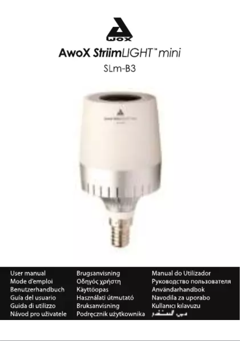 Page 1 de la notice Manuel utilisateur AwoX Striim StriimLIGHT mini SLm-B3