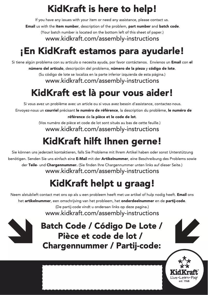 Page 1 de la notice Manuel utilisateur KidKraft 65400