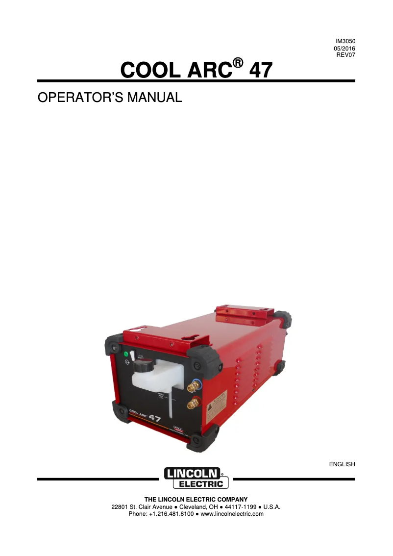 Image de la première page du manuel de l'appareil Cool Arc 47