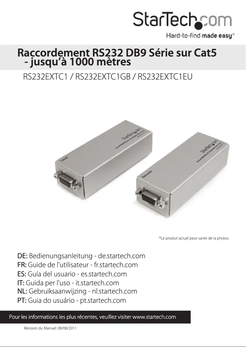 Image de la première page du manuel de l'appareil RS232EXTC1EU