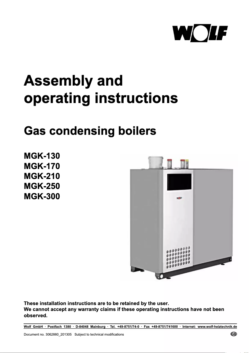 Image de la première page du manuel de l'appareil MGK-210