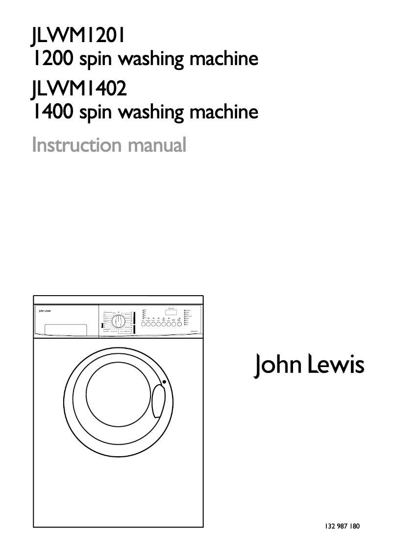 Page n°1 - Manuel utilisateur John Lewis JLWM 1402