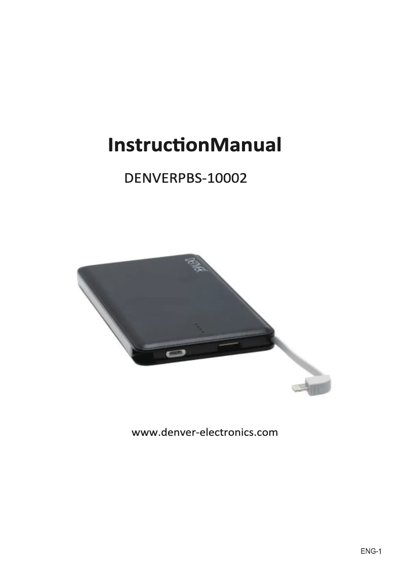 Page 1 de la notice Manuel utilisateur Denver PBS-10002