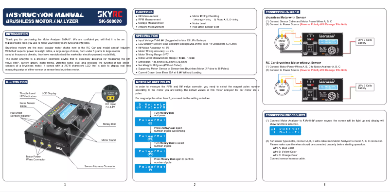 Page 1 de la notice Manuel utilisateur SkyRC SK-500020