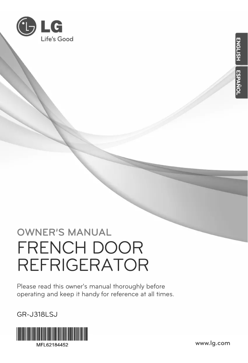 Page 1 de la notice Manuel utilisateur LG GR-J318LSJ