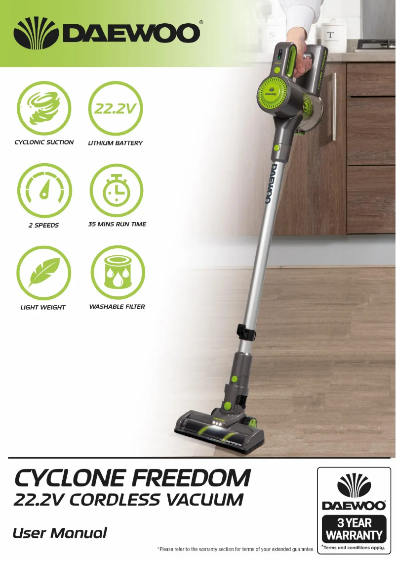Page 1 de la notice Manuel utilisateur Daewoo Cyclone Freedom FLR00010