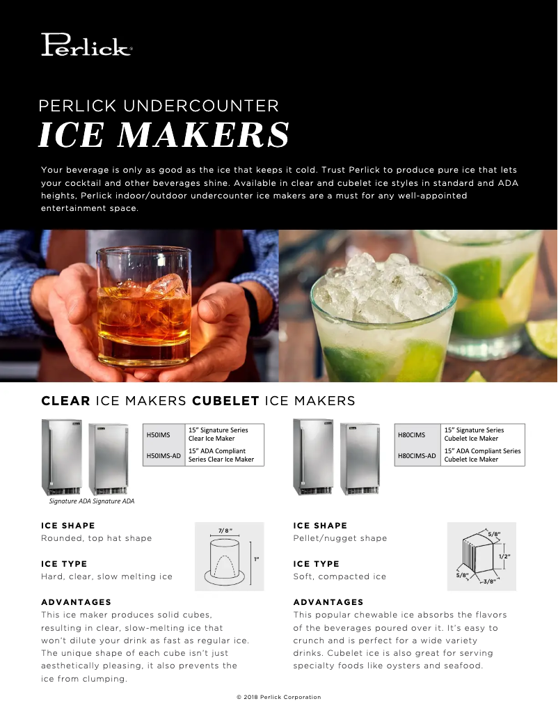 Page 1 de la notice Brochure Perlick H50IMS-ADR