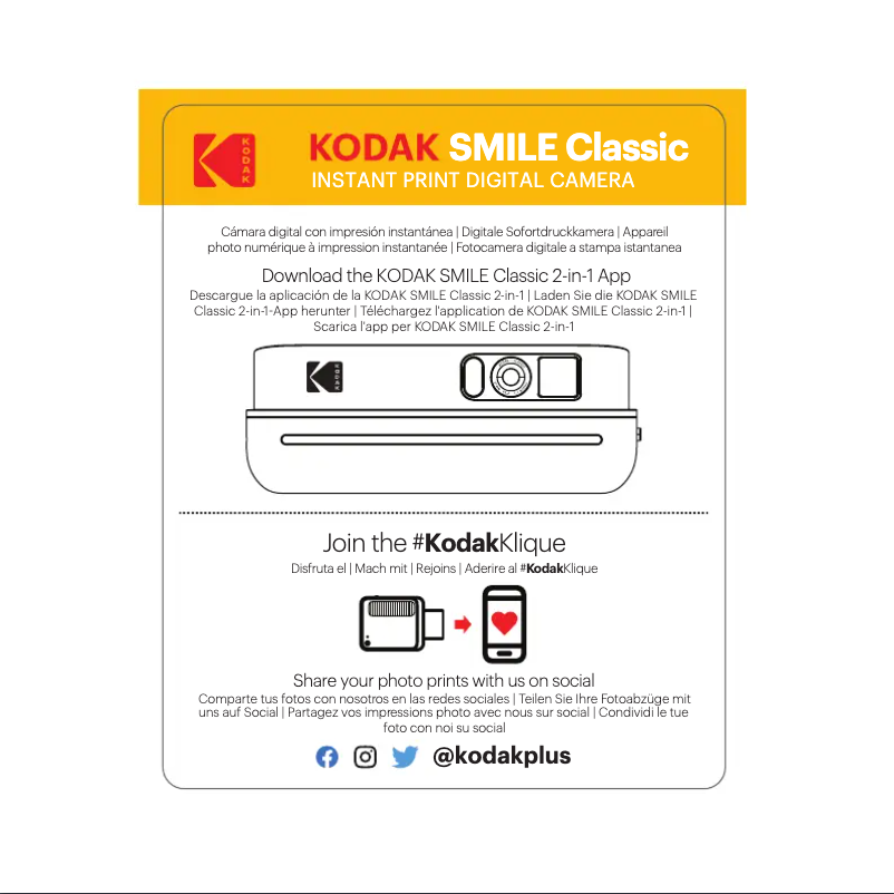 Page n°1 - Guide de démarrage rapide Kodak Smile Classic