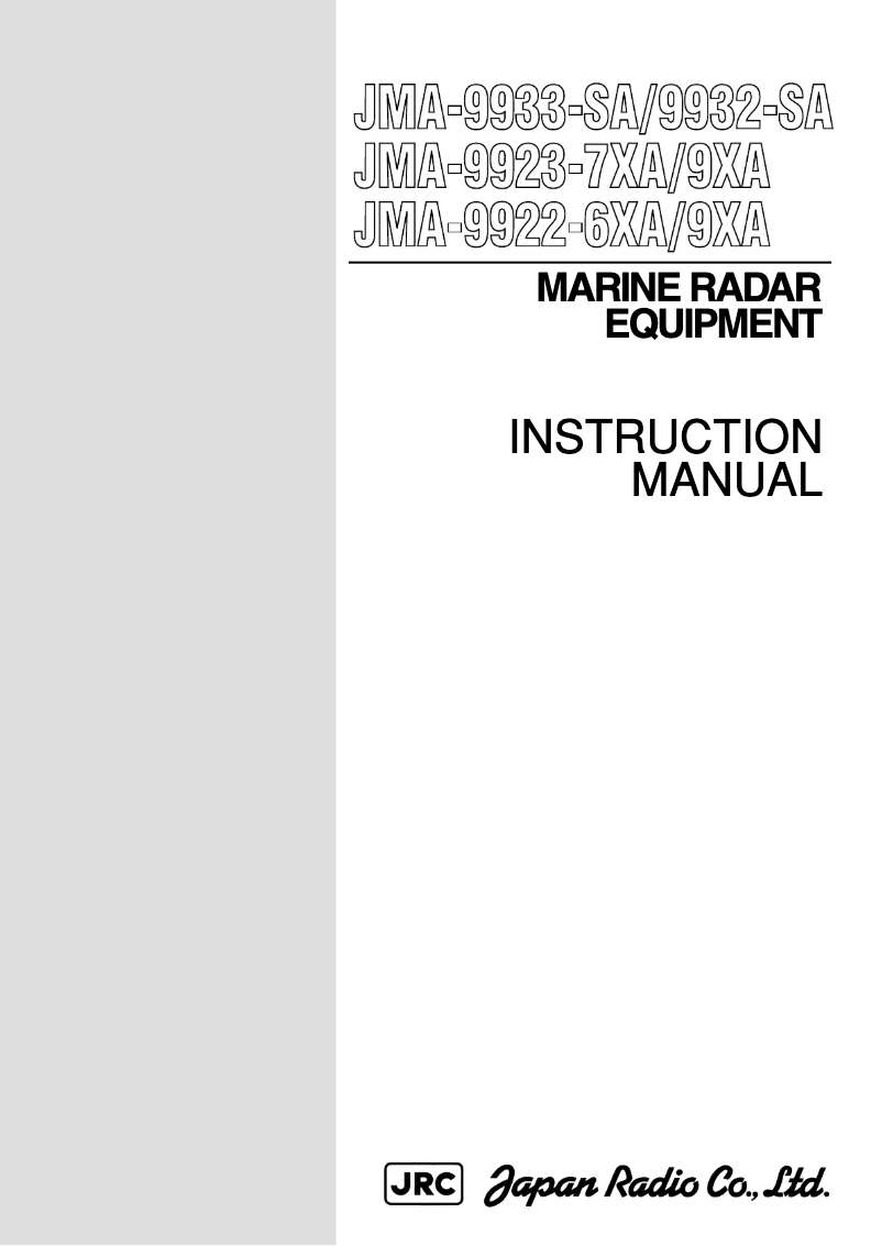 Page 1 de la notice Manuel utilisateur JRC JMA-9922-6XA