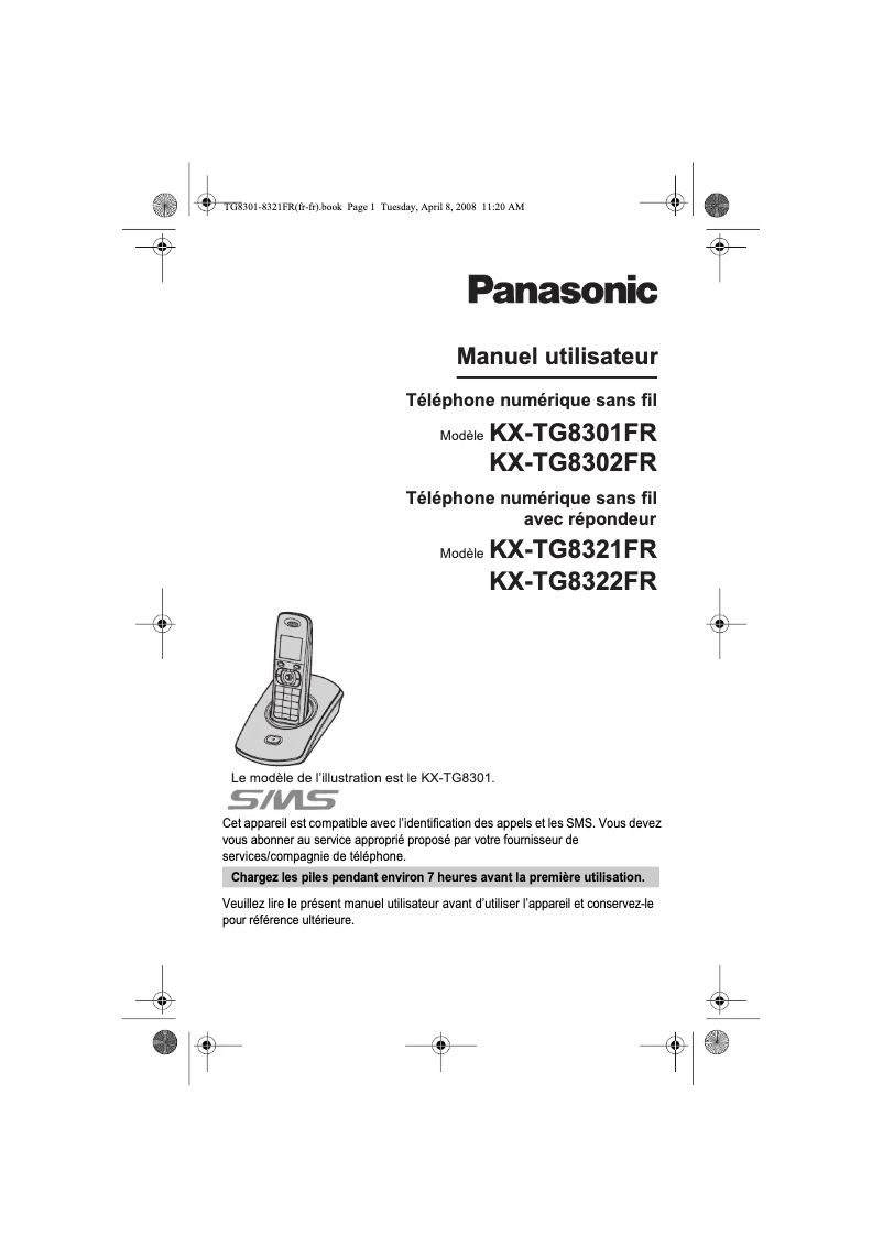 Page n°1 - Manuel utilisateur Panasonic KX-TG8321