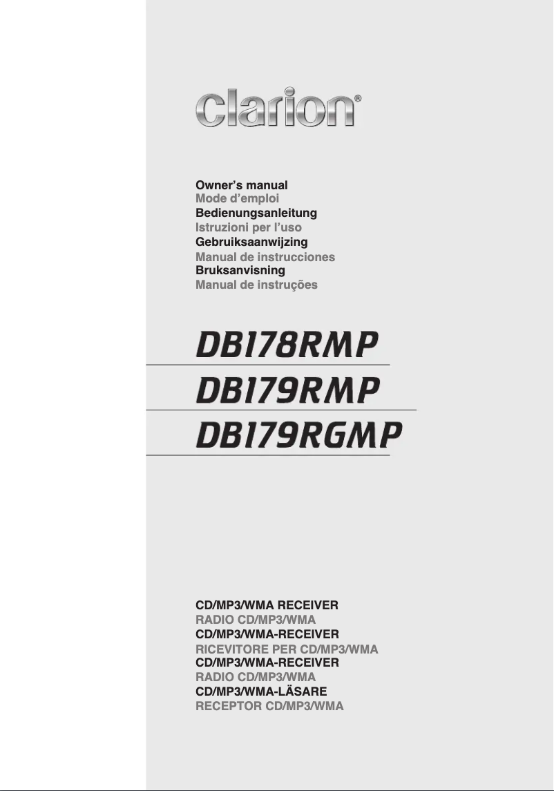 Page 1 de la notice Manuel utilisateur Clarion DB179RMP
