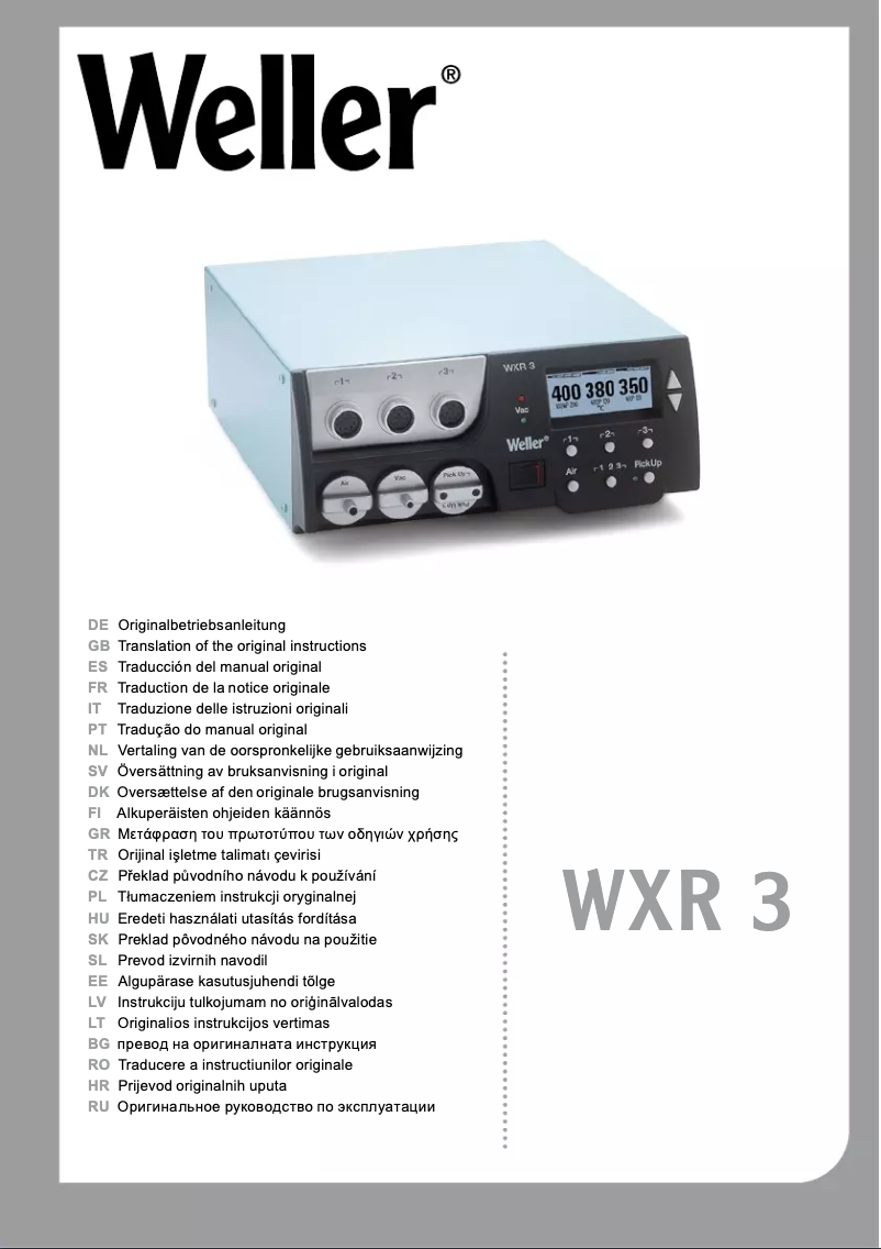 Page n°1 - Manuel utilisateur Weller WXR 3